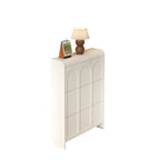 Slim Drop Front 3-Tier White Wood Shoe Storage Cabinet