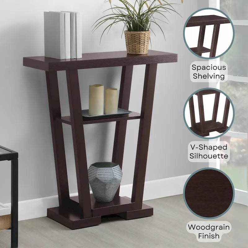 Convenience Concepts Newport V Console Table with Shelves