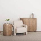 Light Brown Solid Wood Accent Cabinet