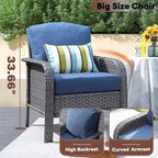 HOMLUX Set of 2 Patio Wicker Chairs Set Outdoor All Weather High Back Rattan Chairs
