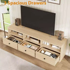 70 Mid-Century Modern Entertainment Center with Storage Drawer & Open Shelves