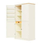 40.2x20x71.3 High Freestanding Kitchen Pantry Large Cupboard Storage Cabinet with 2 Drawers 2 Adjustable Shelves 8 Door Shelves