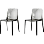 Amber Acrylic Armless Low Back Dining Chair
