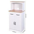 sumyeg Wooden Kitchen Pantry Storage Cabinet with Drawer and Microwave Shelf