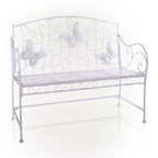 Alpine Corporation 44L Indoor/Outdoor 2-Person Classic Metal Garden Bench