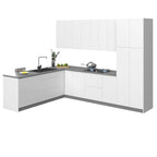 Kitchen Harmony Collection White Gloss & Gray Color Base Size 8x10Ft Wide - 126x96
