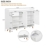 Sleek and Contemporary Shoe Cabinet with Adjustable Shelves, Minimalist Home Organizer with Solid Wood Legs