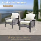 HOMLUX Set of 2 Patio Wicker Chairs Set Outdoor All Weather High Back Rattan Chairs