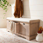 SAFAVIEH Fiorello 3-Drawer with Cushion Storage Bench - 47.3 W x 15 L x 19 H - 47Wx15Dx19H