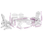 vidaXL Patio Lounge Set Outdoor Garden Seat Furniture 4 Piece Solid Wood Fir