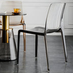 Amber Acrylic Armless Low Back Dining Chair