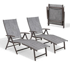 Pellebant 2PCS Adjustable Aluminum Patio Chaise Lounge Chair - N/A