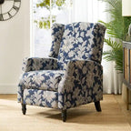 Mid-Century Modern Manual Pushback Recliner with Wingback Design