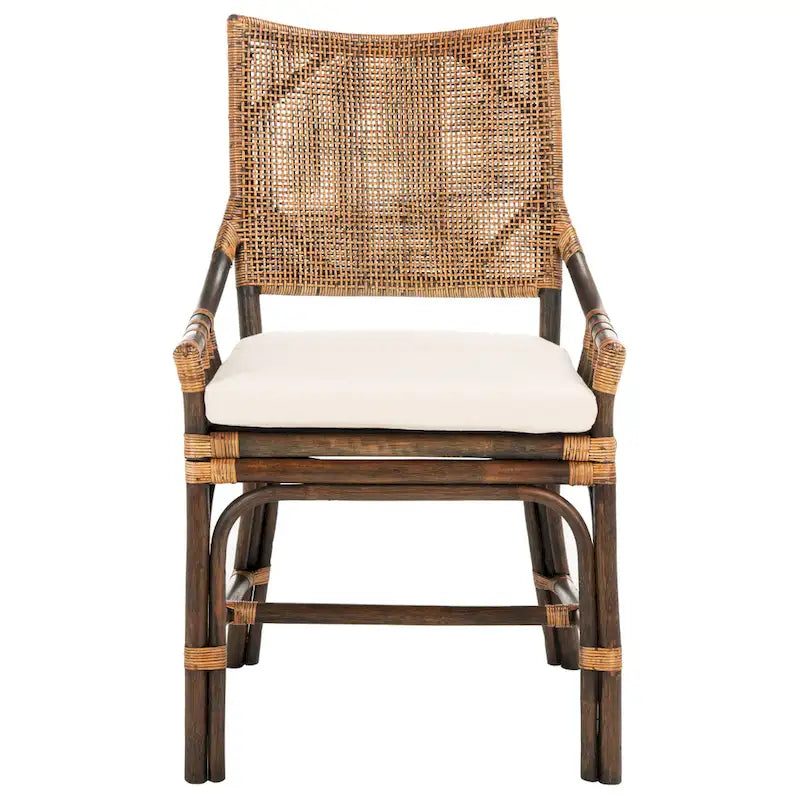 Coastal Rattan Cushion Chair 22 W x 24 L x 37 H 22W x 24D x 37H