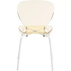 LeisureMod Bristol 5-Piece Dining Set Round Dining Table, 4 Plastic Dining Chairs White Legs