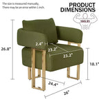 Set of 2 Modern Upholstered Accent Chairs with Gold Metal Legs for Living Room, Bedroom, or Office