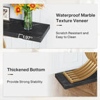 Black/ Gold Modern Sofa Table with Faux Marble Tabletop, 39 Inches Wood Foyer Table with Geometric Metal Legs for Entryway