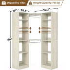 Besiost Corner Closet System with 12 Shelves