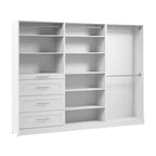 107 Modular Walk-In Closet System with Rods, Shelves and Drawers Shaker Style