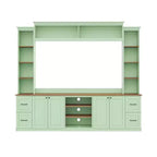 ModernLuxe 4-in-1 Farmhouse Entertainment Center Wall Unit, Fits TVs Up to 70, TV Stand Media Console w/ Adjustable Shelves & Drawers