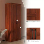 63 2-Door Kitchen Pantry, Freestanding Storage Cabinet with 5-tier Shelving and 2 Adjustable Shelves for Dining Room