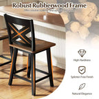 Costway 24 Swivel Barstools Set of 4 w/Backrest Large Seat Footrest for Kitchen Island