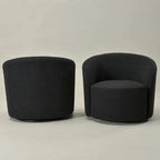 KINWELL 34 Wide Upholstered Swivel Accent Barrel Chair (Set of 2)