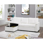 Convertible Reversible Sectional Sofa with Pull-Out Sleeper Bed, Hidden Storage Chaise, and Durable Legs