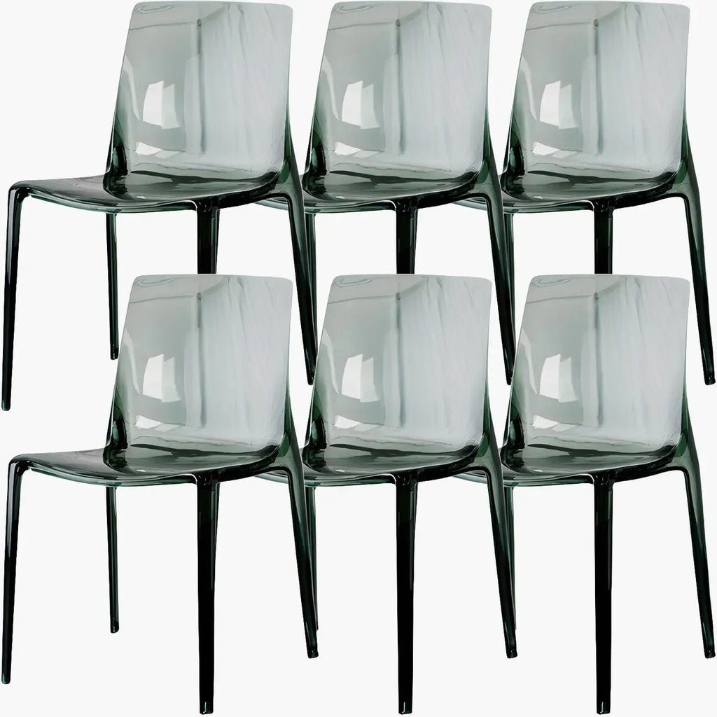 Amber Acrylic Armless Low Back Dining Chair