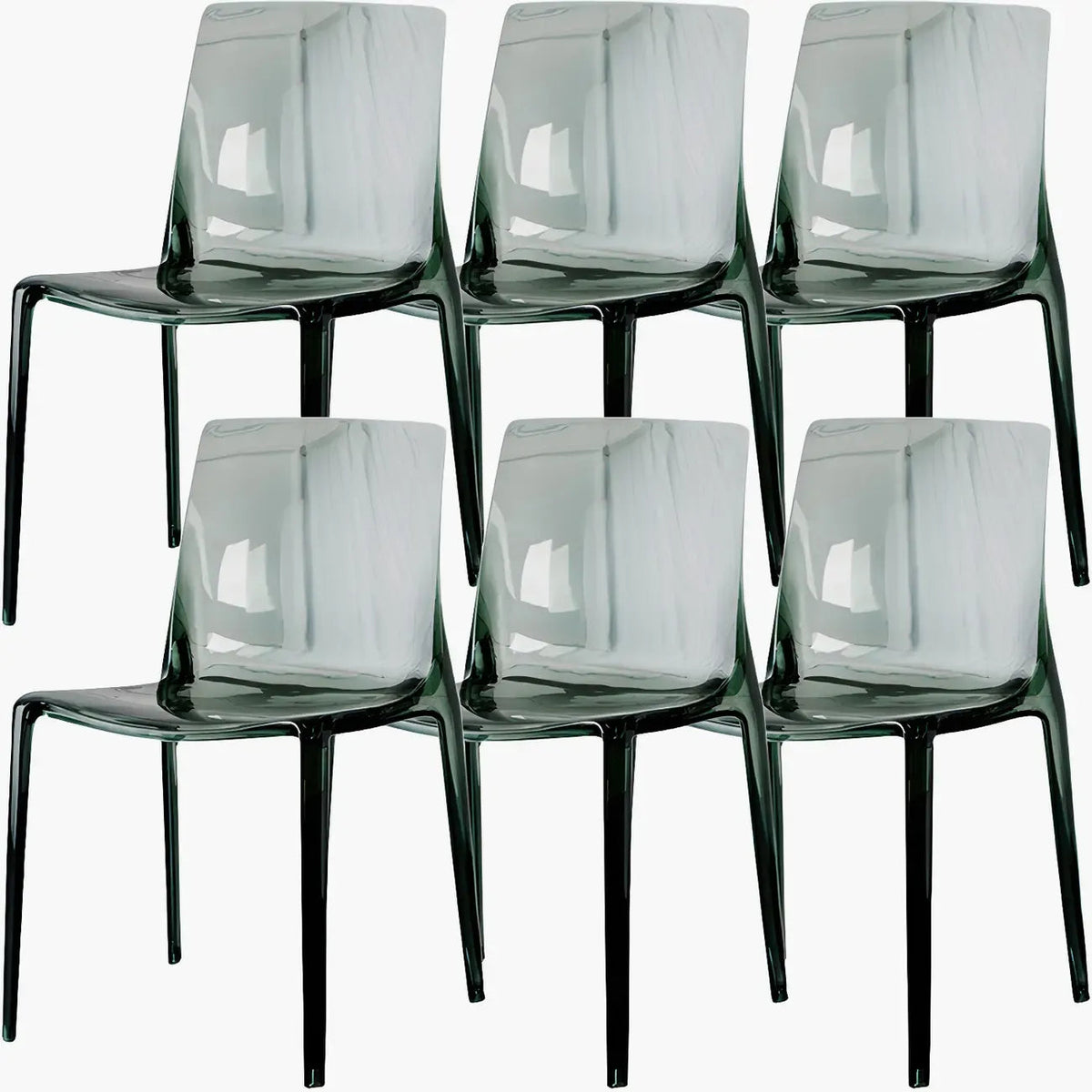 Amber Acrylic Armless Low Back Dining Chair