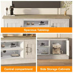 Modern TV Stand for 65-Inch TVs, Rustic Wood Entertainment Center with Spacious Storage Cabinets, Media Console Table for Living Room & Office
