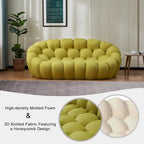 2-Seat Bubble Curved Lazy Sofa Honeycomb Shaped with 3D Textile Fabric for Living Room Salon Apartment