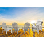 Vrakae 6 Pcs Patio HDPE All-Weather Stacking Adirondack Chair