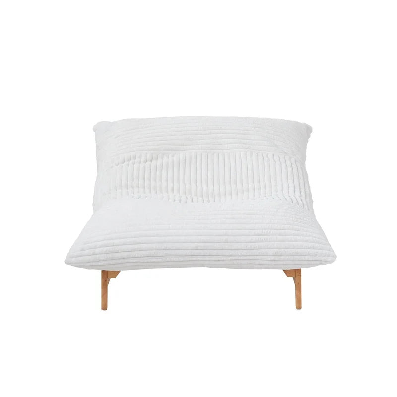 Bean Bag Accent Chair Large Plush Bean Bag Lounger with Solid Wood Frame Comfy Lounge Chair with Down Filling