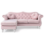 Hollywood Velvet Sofa with Reversible Chaise