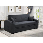 Roomfitters 75 Inch 3 in 1 Convertible Modern Sofa with Convenient Pull Out Bed, Reclining Backrest, Cup Holders, Pillows