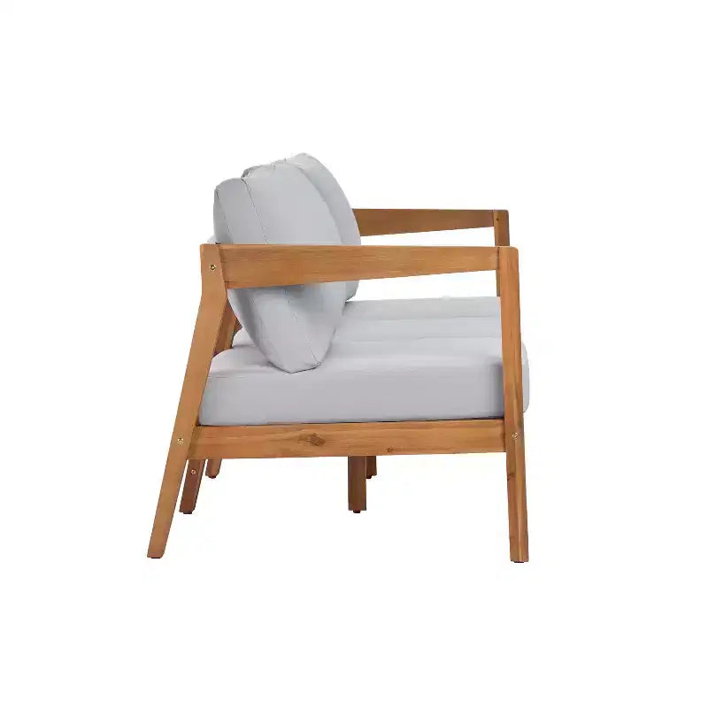 ModernLuxe 4/5-Piece Acacia Wood Patio Furniture Sofa Set, Outdoor Conversation Set with Coffee Table for Porch/Garden/Balcony