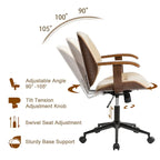 Glitzhome Leatherette Adjustable Swivel Desk Office Chair with Armrest Ergonomic Design