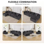 107/ 137 Modular Sectional Cloud Couch,Deep Seat Boneless Couch,Convertible Comfy Floor Sofas with Ottomans and Memory Foam