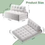 Full Corduroy Folding Sofa Bed Futon, Floor Convertible Sleeper Chair with Pillow & Back Support
