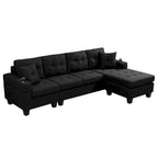 Sectional Sofa Living Room with L Shape Chaise Lounge and cup holder