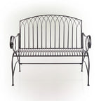 Alpine Corporation 44L Indoor/Outdoor 2-Person Classic Metal Garden Bench