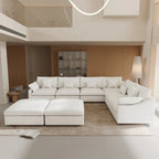 Large Linen Corner Sectional Sofa Couch for Living Room Set