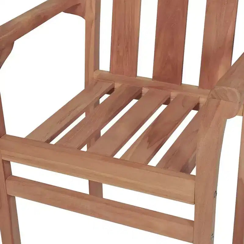 vidaXL Set of 8 Teak Wood Stackable Patio Chairs with Gray Cushions - Durable Garden/Outdoor Seating