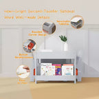 4-in-1 Activity Table Set with Detachable Tabletop, Table Set with Drawers and Bookshelf, Multifunctional Toddler Furniture for Drawing, Reading