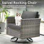 Ovios Tampa 8pc Wicker Outdoor Patio Furniture Conversation Sofa Set with Swivel Chairs and Cushions