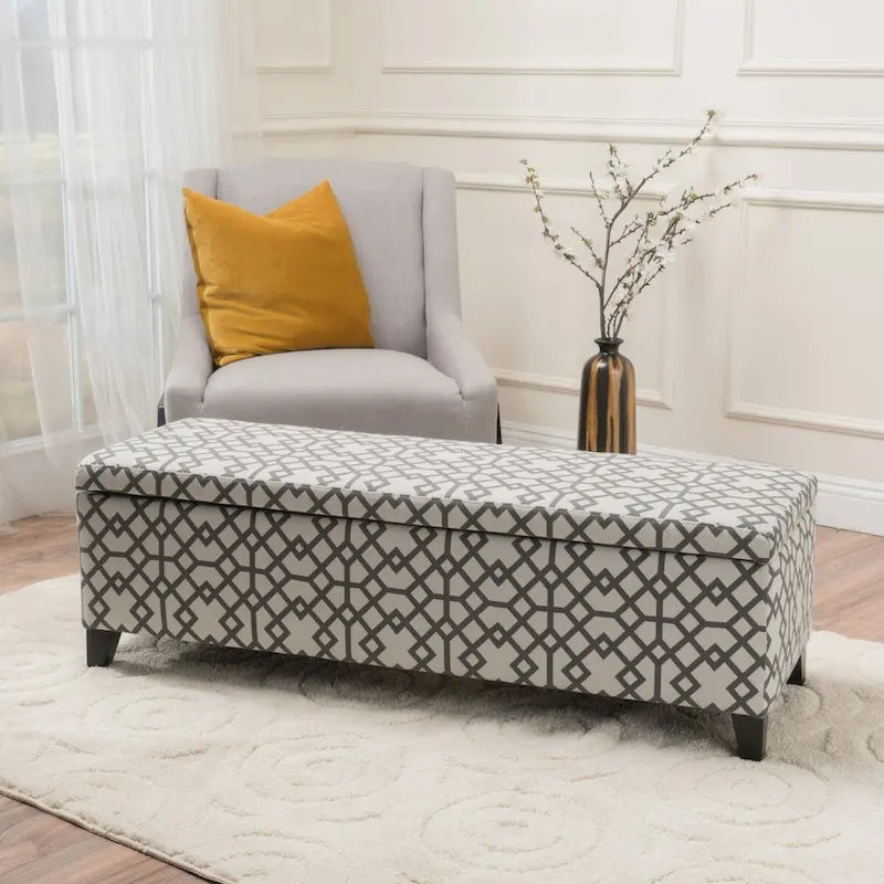 Modern Upholstered Storage Bench for Living Room Entryway