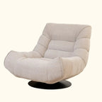 Yellow Trufted Chenille Fabric Swivel Accent Chair