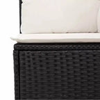 vidaXL 4 Piece Patio Sofa Set with Cushions Poly Rattan Acacia