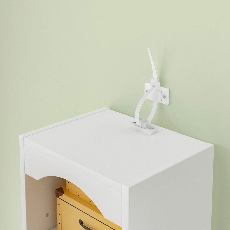 VECELO 70.9 Inches Tall Bathroom Narrow Linen Cabinet, 8 Tiers Solid Wood Freestanding Storage Cabinet